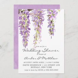Paarse lavender Wisteria Wedding Shower nodigt hen