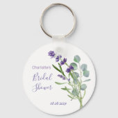 Paarse lavenderbloemen Eucalyptusolie Sleutelhanger (Voorkant)