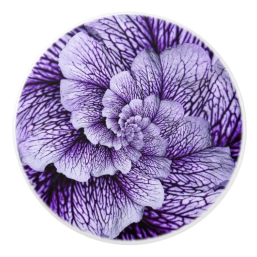 Paarse lavenderbloemkool ronde keramische trekknop keramische knop (Voorkant)