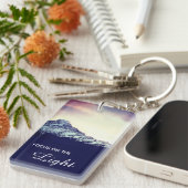 *~* Paarse lavendergebergte Aanmoediging LOA Sleutelhanger (Voorkant Rechts)