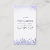 Paarse Lavenders Elegante Bloemen Waterverf Visitekaartje (Achterkant)