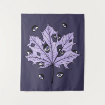 Paarse Leaf Creepy Eyes – Spooky Gothic Natuur