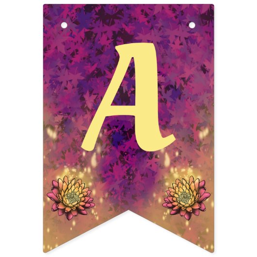 Paarse Leaves Fairy Birthday Vlaggetjes (Derde vlag)