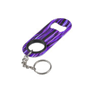 Paarse leder Frontflesopening Sleutelhanger Mini Flessenopener (Achterkant Gekanteld)