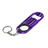 Paarse leder Frontflesopening Sleutelhanger Mini Flessenopener (Voorkant Gekanteld)