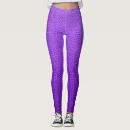 Paarse lederdrakenstijl leggings