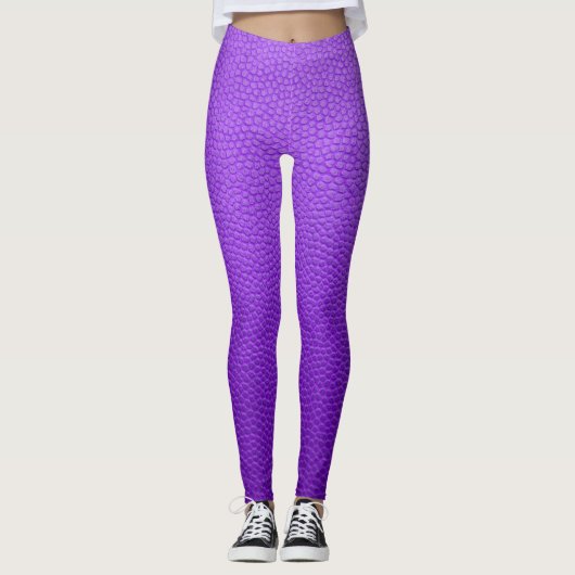 Paarse lederdrakenstijl leggings (Voorkant)
