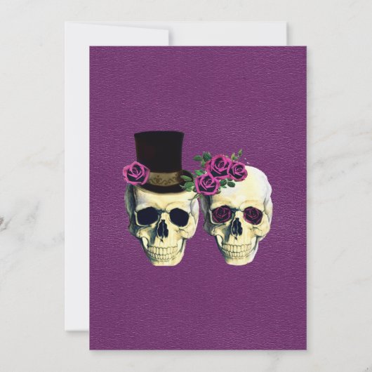 Paarse lederen Gothic Skull Weddenschap Kaart (Achterkant)
