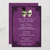 Paarse lederen Gothic Skull Weddenschap Kaart (Voorkant / Achterkant)