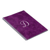 Paarse lederen patroonmonogram cadeobject notitieboek (Rechterzijde)