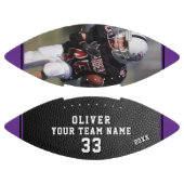 Paarse Lederen Print Speler Naam Nummer Team Foto American Football (Panelen)