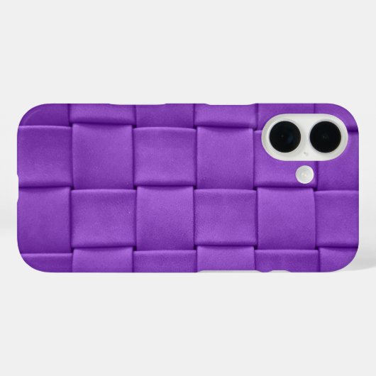 Paarse lederen roosterbinding Case-Mate iPhone case (Achterkant (horizontaal))