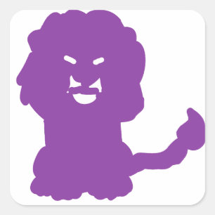 Paarse Leeuw Dieren Silhouet Vierkante Sticker