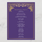 Paarse Leeuw Middeleeuws Zwaard Wedding Programma Programmakaart (Achterkant)