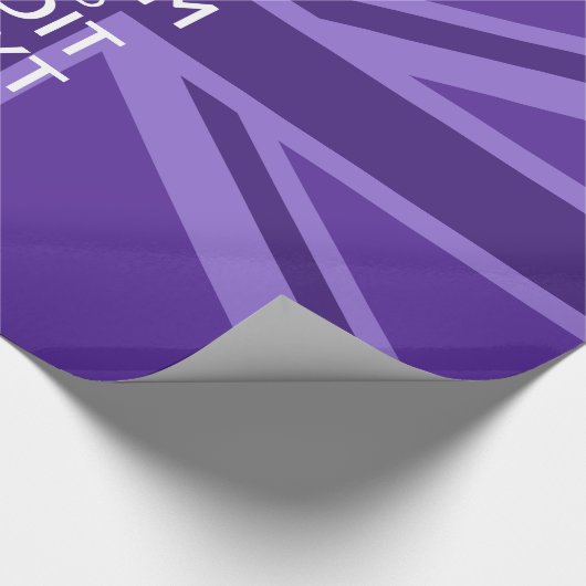Paarse legance Keep Calm Jouw tekst Union Jack Cadeaupapier (Hoek)