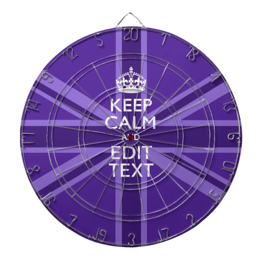 Paarse legance Keep Calm Jouw tekst Union Jack Dartbord (Voorkant)