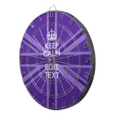 Paarse legance Keep Calm Jouw tekst Union Jack Dartbord (Voorkant Rechts)
