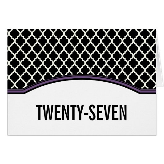 Paarse legant Quatrefoil Tabel Nummer Kaart (Voorkant Horizontaal)