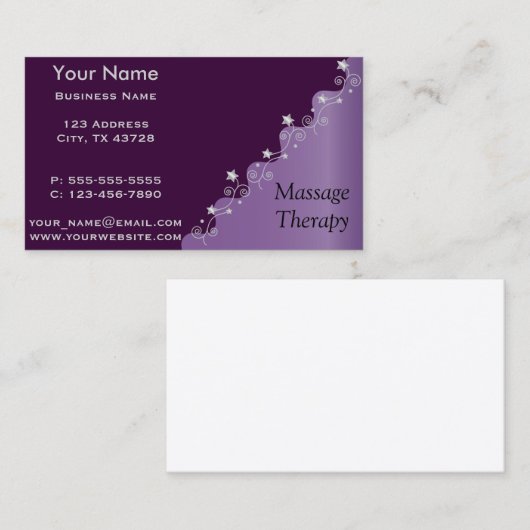 Paarse legantie personaliseren visitekaartje (Voorkant / Achterkant)