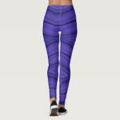 Paarse legging met een geometrisch gestreept patro (Achterkant)