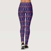 Paarse legging met horizontale strepen (Achterkant)