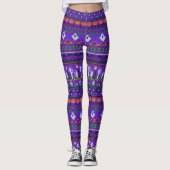 Paarse leggings Halloween partij gebreide horror (Voorkant)