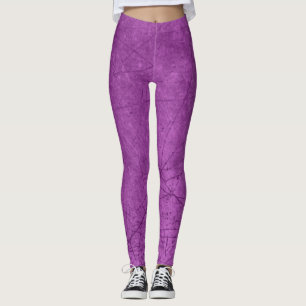 Paarse Leggings met een Kraskaartje Uiterlijk