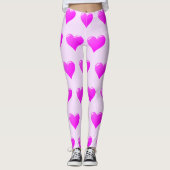 Paarse Leggings met harten - Kies kleur (Voorkant)