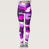 Paarse Leggings van Camouflage (Voorkant)