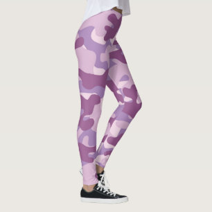 Paarse Leggings van Camouflage