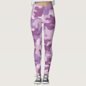 Paarse Leggings van Camouflage (Voorkant)