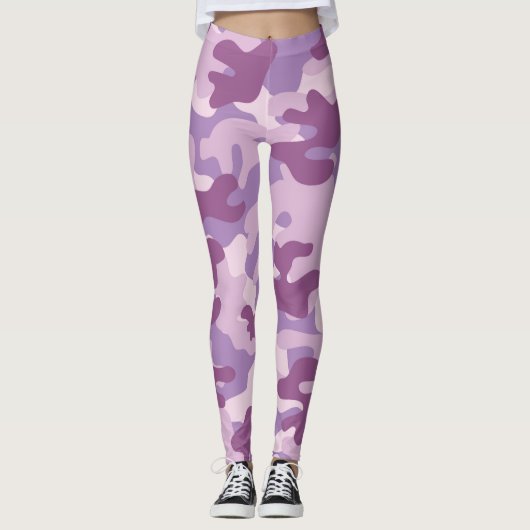 Paarse Leggings van Camouflage (Voorkant)