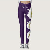 Paarse Leggings van de deelstaat Utah Flower Sego  (Voorkant)