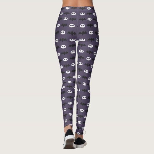 Paarse Leggings van de schedel en de buik Hallowee (Achterkant)