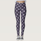 Paarse Leggings van de schedel en de buik Hallowee (Voorkant)