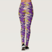 Paarse leggings van het vogelpatroon (Achterkant)