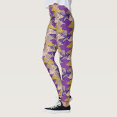 Paarse leggings van het vogelpatroon (Links)
