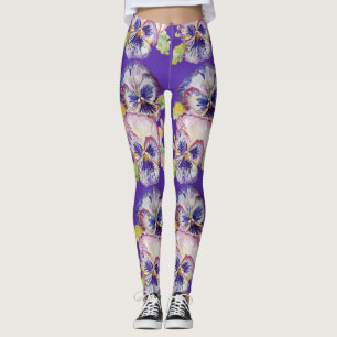 Paarse Leggings voor bloemenbloemen
