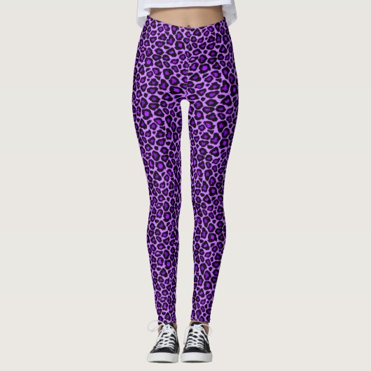 Paarse Leggings voor het afdrukken van luipaarden (Voorkant)