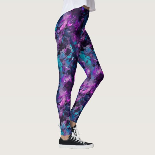 Paarse Leggings voor Opal Water - Abstracte krista (Rechts)