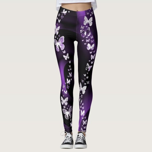 Paarse Leggings voor vlinderzwijn (Voorkant)