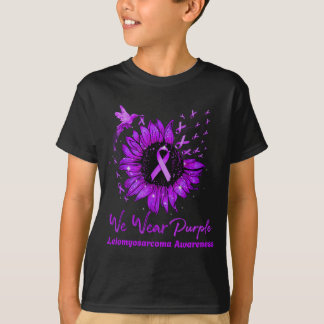 Paarse Leiomyosarcoma-bewustzijnszonnebloem dragen T-shirt