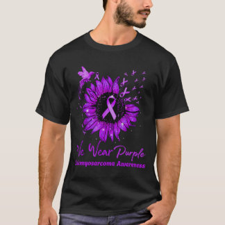 Paarse Leiomyosarcoma-bewustzijnszonnebloem dragen T-shirt