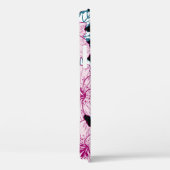Paarse lelie, blauwe bladachtergrond. Case-Mate iPhone case (Achterkant / Rechts)