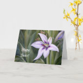 Paarse Lelie Bloem Kunst Pasen Kaart (Gele Bloem)