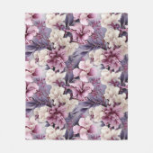 PAARSE LELIE BLOEMIG FLEECE DEKEN (Voorkant)