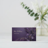 Paarse Lelie Luxe Visitekaartje (Staand voorkant)