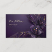 Paarse Lelie Luxe Visitekaartje (Voorkant)