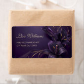 Paarse lelies 3D-bloemen luxe visitekaartje Etiket (Insitu)