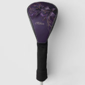 Paarse Lelies 3D Flowers Luxe Visitekaartje Golfheadcover (Voorkant)